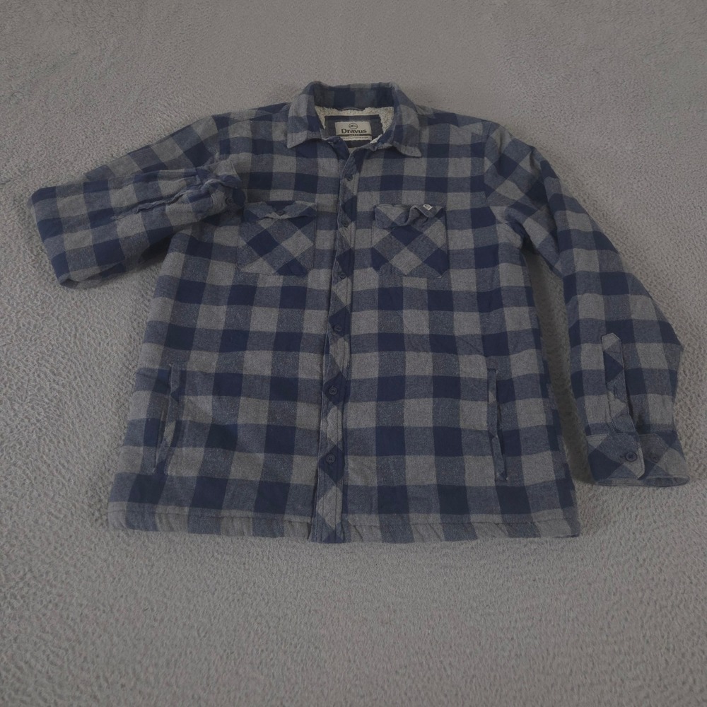 Dravus Jacket Mens Large Multi Buffalo Plaid Sherpa Lined Flannel Warm Shacket